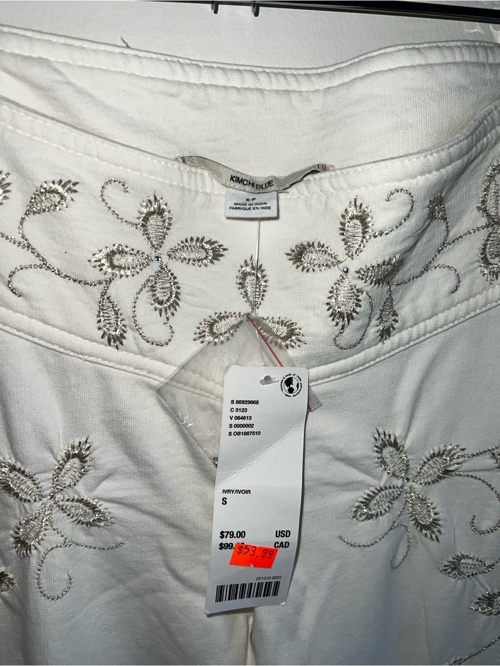Kimchi Blue Embroidered White Women’s Pants - Picture 5 of 6